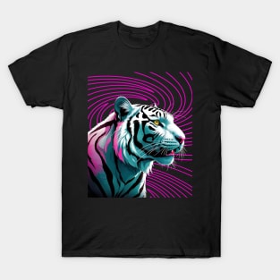 WHITE BENGAL TIGER NEON THEMED T-Shirt